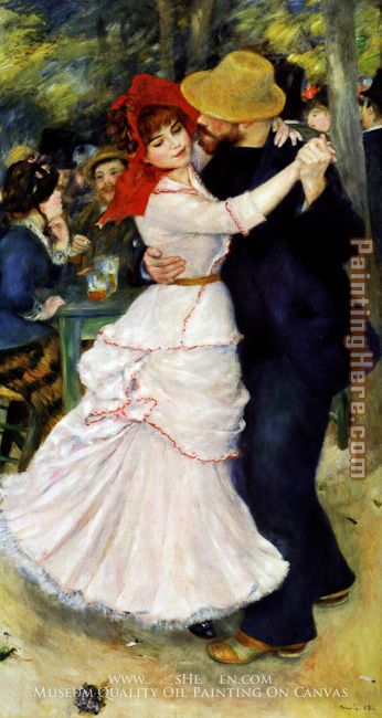 Dance at Bougival I painting - Pierre Auguste Renoir Dance at Bougival I art painting